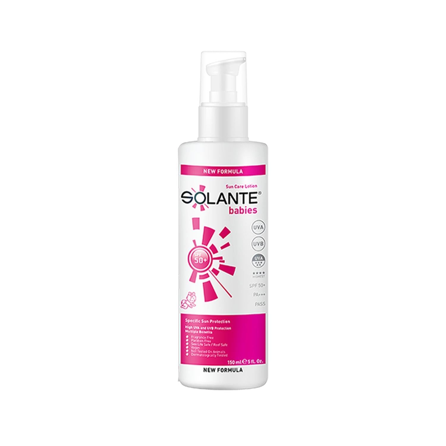 Solante Babies SPF50+ Baby Sunscreen Lotion - Gentle, High Protection for Sensitive Skin - 150ml Solante Baby Sunscreen SPF50+ - Gentle Protection baby sunscreen, SPF50+ baby lotion, sun protection for infants, gentle sunscreen for babies, baby sun cream, sunscreen for sensitive skin, baby sunblock, baby sunscreen lotion, sunscreen, SPF50+, lotion, infant sun protection, toddler sunscreen, sensitive skin sunscreen, UVA protection, UVB protection, sunburn prevention, skin damage prevention, baby care, skinca