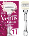 Gillette Venus Comfort Glide Sugarberry Women's Razor - 3-Blade Scented Razor for Smooth Shaving Gillette Venus Comfort Glide Sugarberry Women's Razor women's razor, scented razor, comfortable shaving, 3-blade razor, ergonomic handle razor, smooth shaving, lubrication, precision shaving, personal care, shaving essentials, Gillette Venus, Sugarberry, women's grooming, shaving products