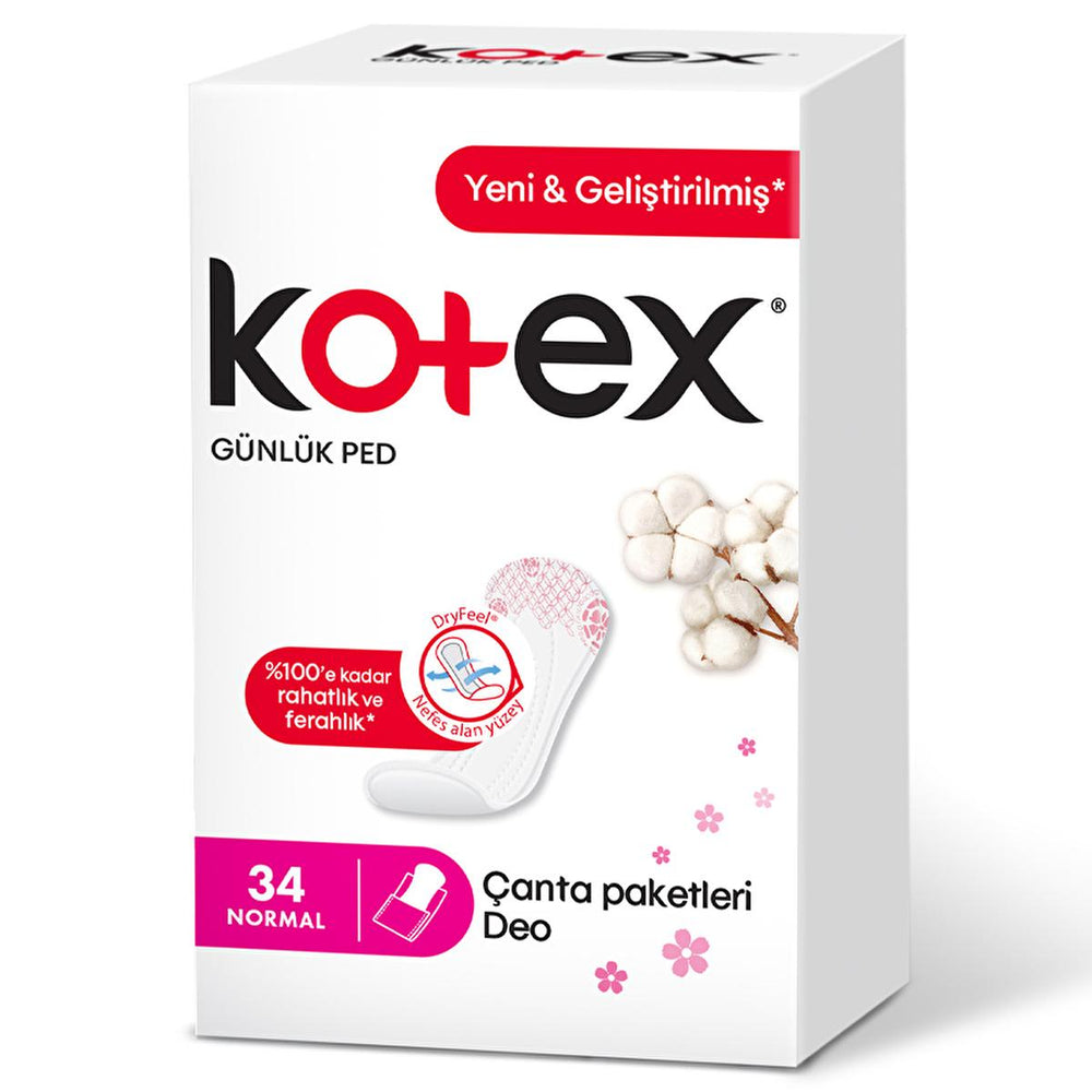 Kotex Daily Panty Liners Normal 34 Count - Soft, Absorbent, and Hygienic Feminine Hygiene Products for Women - Intimate Care