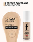 Flormar Perfect Coverage Foundation 131 Warm Nude - Long-Lasting Nourishing Makeup with SPF 15 - view 2