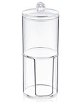 Eklips Two-Tier Cotton Pad Holder Clear Vanity Organizer