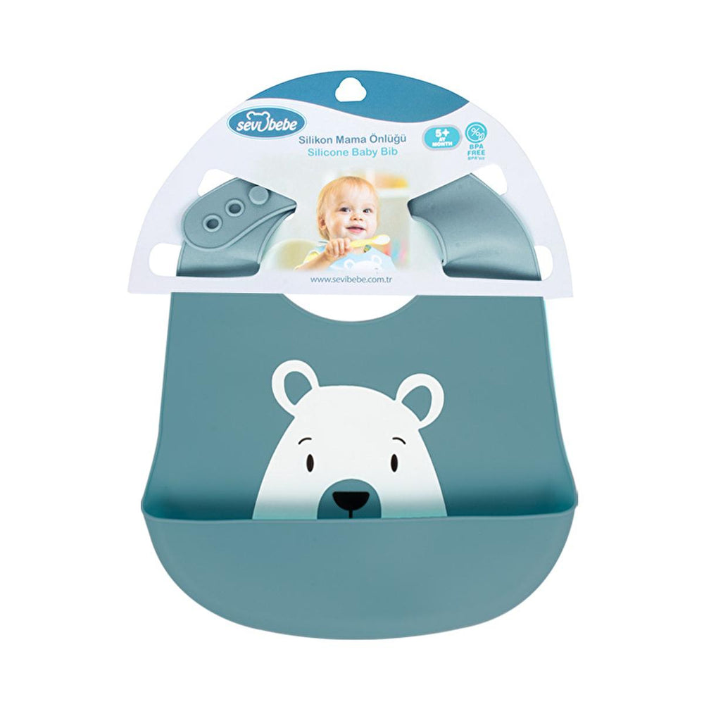 Sevi Bebe Silicone Baby Bib - Waterproof, Adjustable, and Easy to Clean for Mess-Free Mealtime - image 6