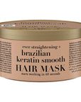OGX Brazilian Keratin Smooth Hair Mask: Sulfate-Free, Frizz Control & Smoothing Treatment for Curly & Wavy Hair - 10.14 fl oz OGX Keratin Hair Mask: Smooth Frizz & Add Shine Brazilian keratin hair mask, Smoothing hair mask, Frizz control hair mask, Sulfate-free hair mask, Keratin hair treatment, Hair mask for curly hair, Hair mask for wavy hair, OGX hair mask, hair mask, keratin treatment, smoothing treatment, frizz control, curly hair, wavy hair, sulfate-free, coconut oil, avocado oil, cocoa butter, hair c