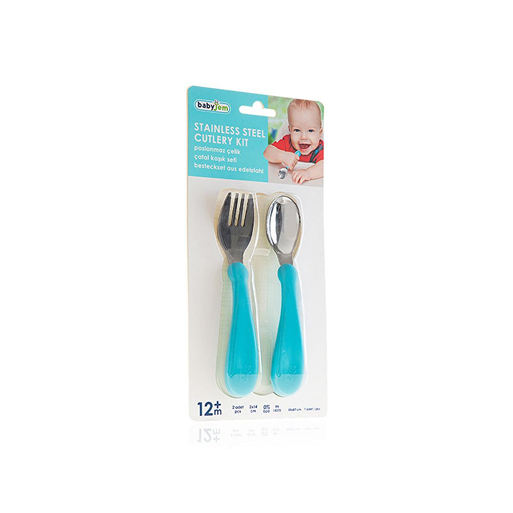 Babyjem Stainless Steel Baby Utensil Set - BPA Free, Ergonomic Design for Independent Eating - view 7