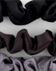 Eklips Satin Elastic Hair Ties Gentle Hold Black 3-Pack