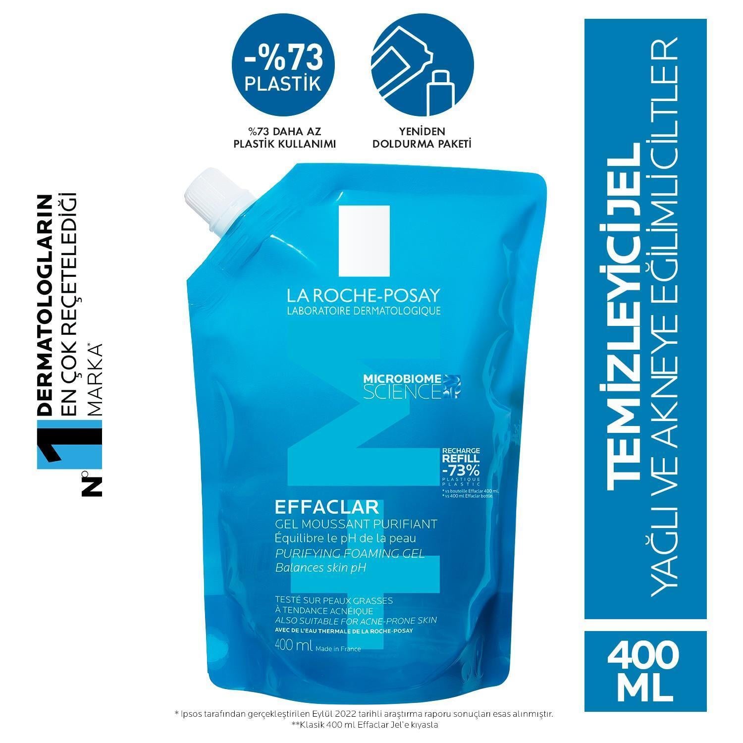 La Roche Posay Effaclar Gel 400ml Refill - Gentle Facial Cleansing for Acne-Prone Skin La Roche Posay Effaclar Gel 400ml - Acne Skin Cleanser La Roche Posay Effaclar Gel, Facial Cleansing Gel for Acne-Prone Skin, Dermatologist-Recommended Skincare, Acne Treatment Cleanser, Large Size Facial Cleanser Refill, Skincare for Acne, Gentle Facial Cleanser, Acne Prone Skin Care, Dermatologically Tested Products, Refill Facial Cleanser