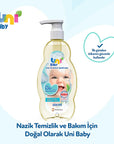 Uni Baby Shampoo 500ml - Natural, Hypoallergenic, Moisturizing Baby Care Uni Baby Shampoo 500ml - Natural & Hypoallergenic baby shampoo, natural baby care, hypoallergenic baby products, moisturizing baby shampoo, dermatologically tested baby care, gentle baby products, safe baby shampoo, natural ingredients, baby skin care, baby hair care