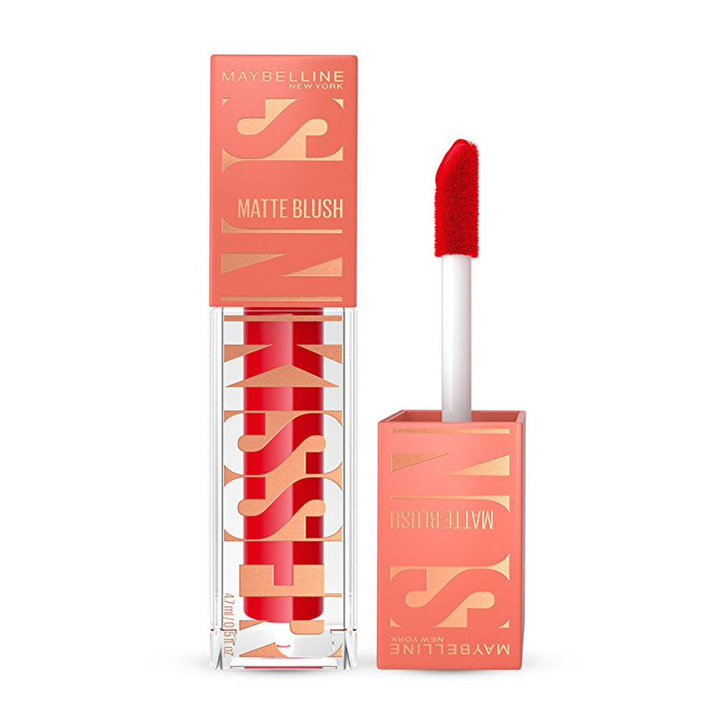 Maybelline Sunkisser Hazy Matte Liquid Blush - Spicy Red: Natural Matte Summer Glow, Long Lasting, Vitamin E, Easy Blend Maybelline Sunkisser Liquid Blush: Natural Matte Glow & Long Lasting liquid blush, matte blush, long lasting blush, natural blush, vitamin e blush, Maybelline blush, hazy matte blush, red liquid blush, easy to blend blush, summer glow blush, blush, matte finish, vitamin E, blendable, curved applicator, lightweight, natural look, long-wearing, makeup, cosmetics, beauty, Spicy Red, easy app