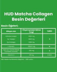 hud matcha collagen powder package, hud matcha collagen scoop with green tea leaves Hud Matcha Collagen - Healthy Supplement Powder | 300g Hud Matcha Collagen Powder - Healthy Supplement | 300g hud, matcha-collagen, collagen-powder, green-tea, vitamin-c, health-supplement, l-carnitine, beauty-from-within, wellness, ai-generated