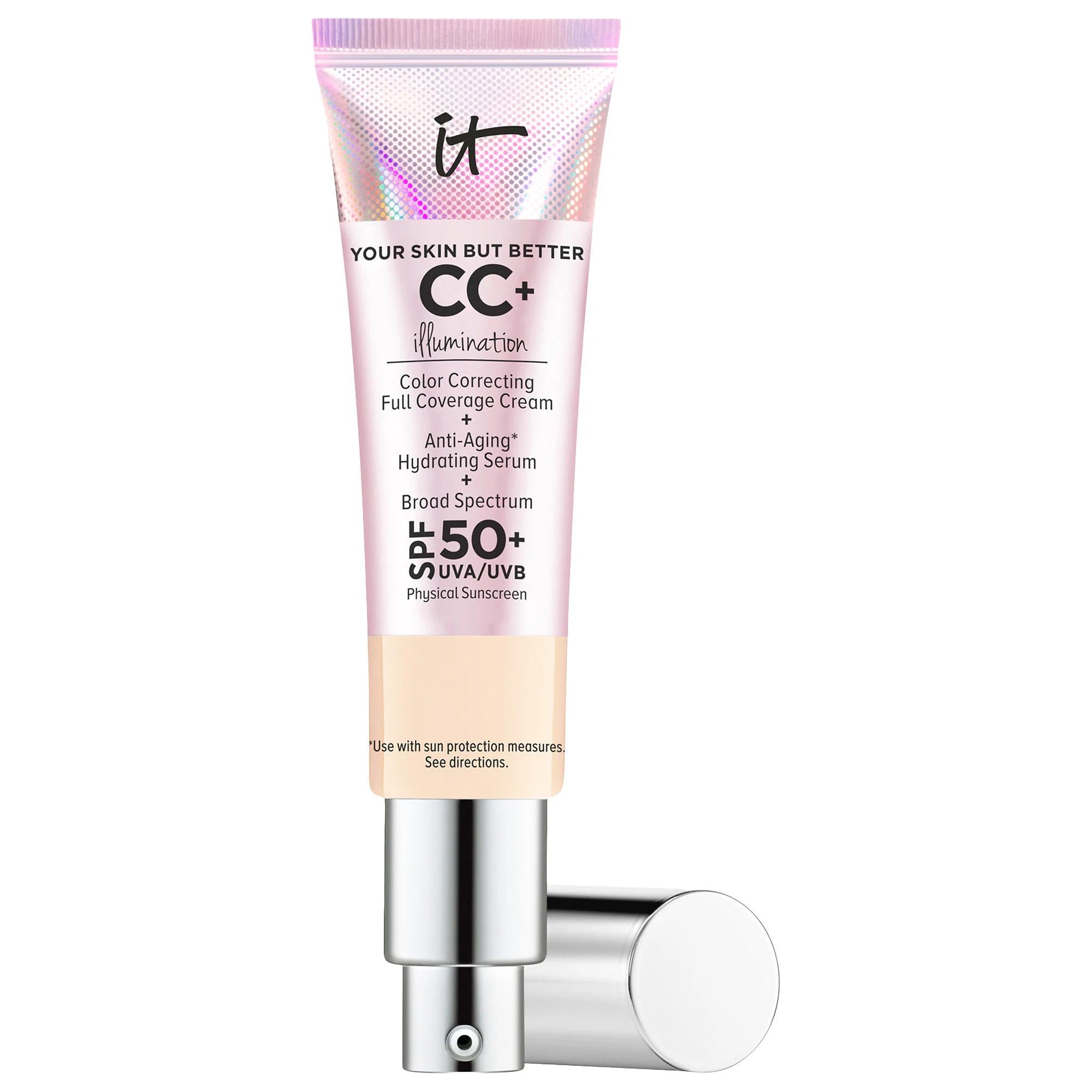 CC+ Cream Illumination with SPF 50+ - Full Coverage Anti-Aging Foundation CC+ Cream Illumination SPF 50+ - Anti-Aging Foundation CC cream, full coverage foundation, SPF 50+, anti-aging makeup, color correcting foundation, makeup, face makeup, BB & CC Cream, anti-aging, sun protection, collagen, peptides, niacin, radiant finish, flawless complexion