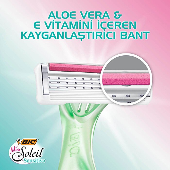 Bic Miss Soleil Sensitive Women's Razor 3 Pack Blister x ISANA Shaving Foam with Aloe Vera Extract 50 ml