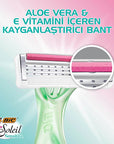 Bic Miss Soleil Sensitive Women's Razor 3 Pack Blister x ISANA Shaving Foam with Aloe Vera Extract 50 ml