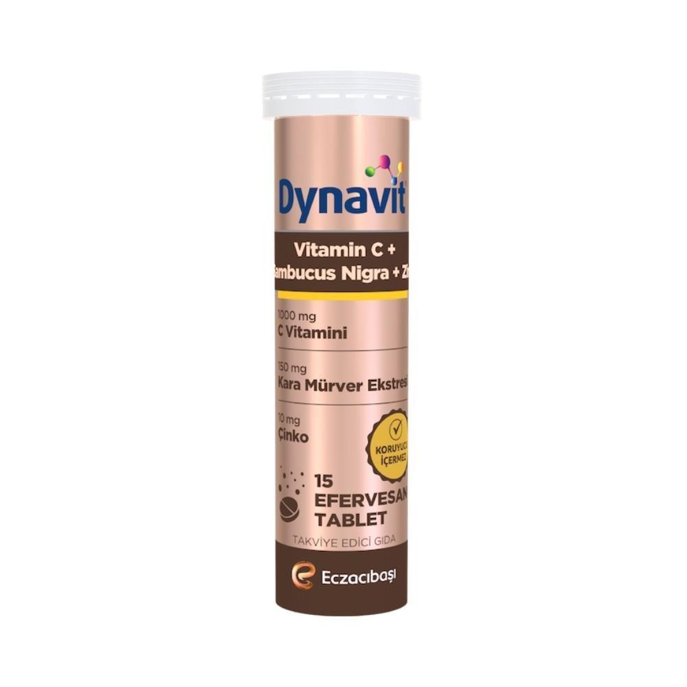 Dynavit Effervescent Vitamin C Supplement with Sambucus Nigra - Boosts Immune System & Energy - 15 Tablets Dynavit Vitamin C + Sambucus Nigra Effervescent Tablets - Immune Support Vitamin C Supplement, Effervescent Tablets, Immune System Support, Zinc Supplement, Sambucus Nigra, Effervescent Vitamin C, Dietary Supplement for Immunity, Water Dissolvable Tablets, Health Supplements, Immune Health, Energy Boost, Fatigue Relief, Bone Health, Natural Supplements