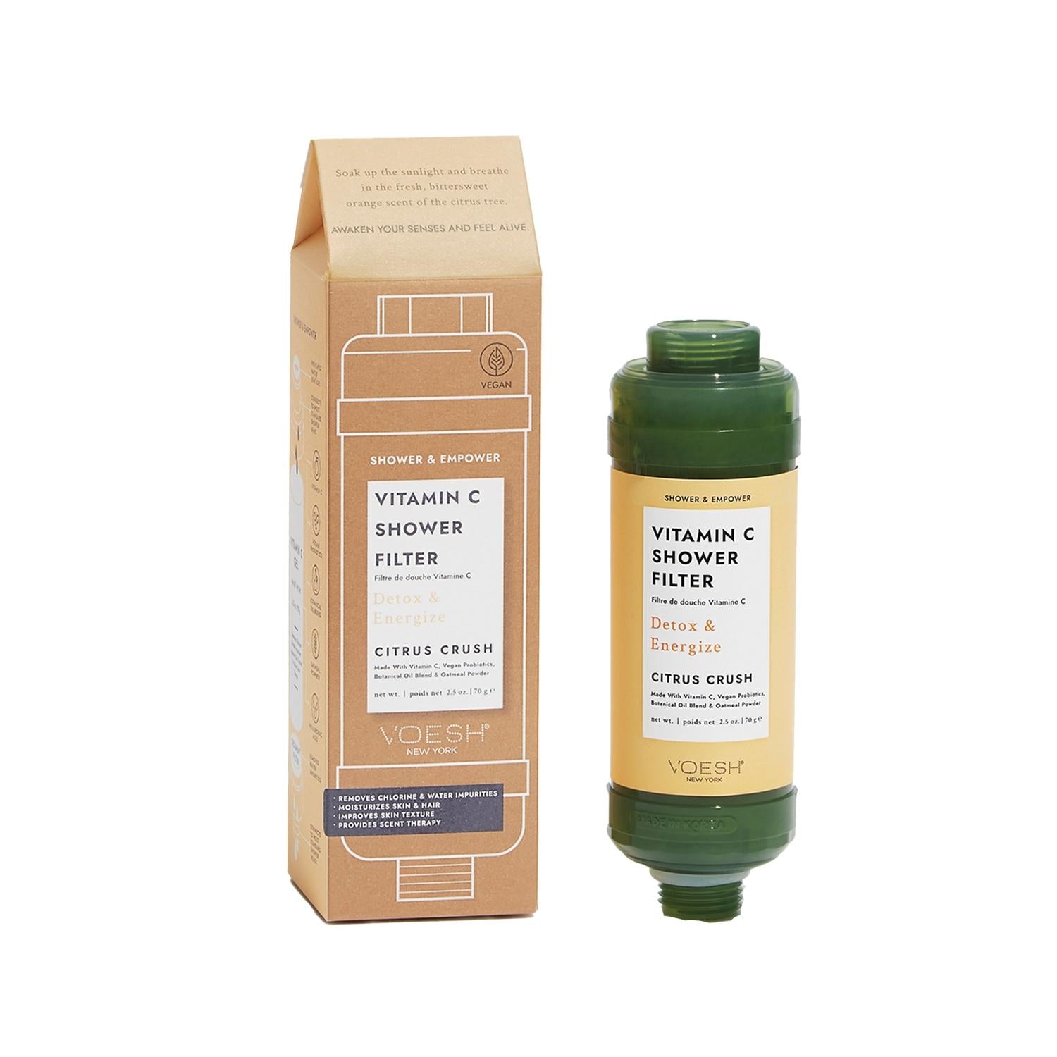 Voesh New York Vitamin C Shower Filter - Citrus Scented, Chlorine Neutralizing, Promotional Price Voesh Vitamin C Shower Filter - Citrus Scented Vitamin C shower filter, Citrus shower filter, Voesh New York shower products, Affordable shower filtration, Shower filter for skin and hair health, Water purification, Shower accessories, Skin care, Hair care, Wellness products, Citrus scented shower, Chlorine neutralizing shower filter, Promotional shower filters