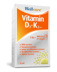 Wellcare Vitamin D3+K2 Spray Supplement 12ml - Immune System Support & Bone Health - image 2