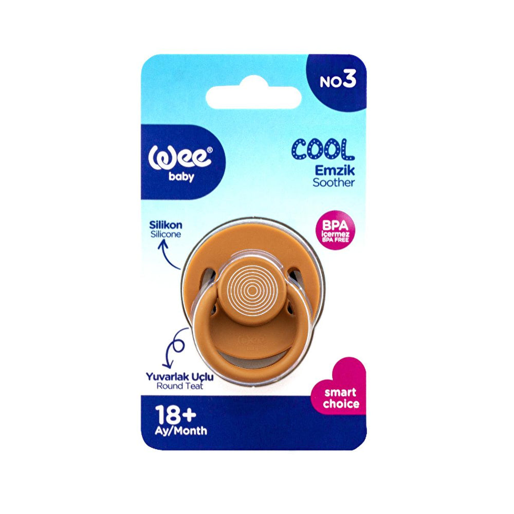 Wee Baby Cool Yuvarlak Uçlu Emzik No: 3 - Taba - Baby Pacifier for 18 Months+, Silicone, Orthodontic Design - view 2