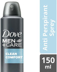 Dove Men+Care Clean Comfort Antiperspirant Deodorant Spray - 48-Hour Sweat Protection, Moisturizing Cream, Alcohol-Free for Sensitive Skin Dove Men+Care Deodorant Spray - 48hr Protection Men's Deodorant Spray, Antiperspirant Deodorant, Sweat Protection, Body Odor Protection, Sensitive Skin Deodorant, Moisturizing Deodorant, Alcohol-Free Deodorant, Long-Lasting Deodorant, Fresh Fragrance, Gentle Deodorant, Active Men's Care, Personal Care, Hygiene Products