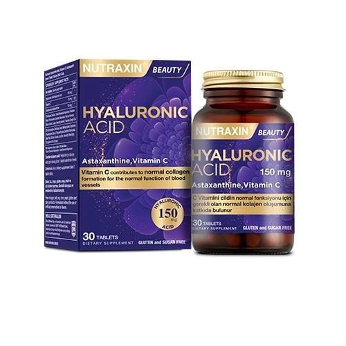 Nutraxin Hyaluronic Acid 150mg Supplement with Astaxanthin & Vitamin C - Joint & Skin Health Support, 30 Tablets Nutraxin Hyaluronic Acid 150mg - Joint & Skin Health Support hyaluronic acid supplement, astaxanthin benefits, vitamin C antioxidant, dietary supplement for joint health, natural wellness products, skin health support, joint health support, antioxidant supplement, health-conscious individuals, adults seeking wellness supplements
