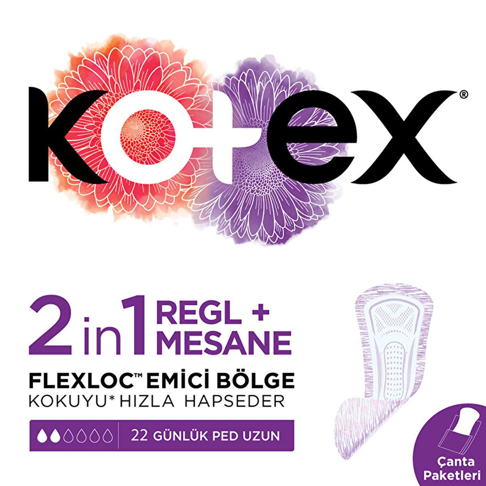Kotex 2in1 Sanitary Pads - 22 Count - Protection for Menstruation & Bladder Leakage - view 4