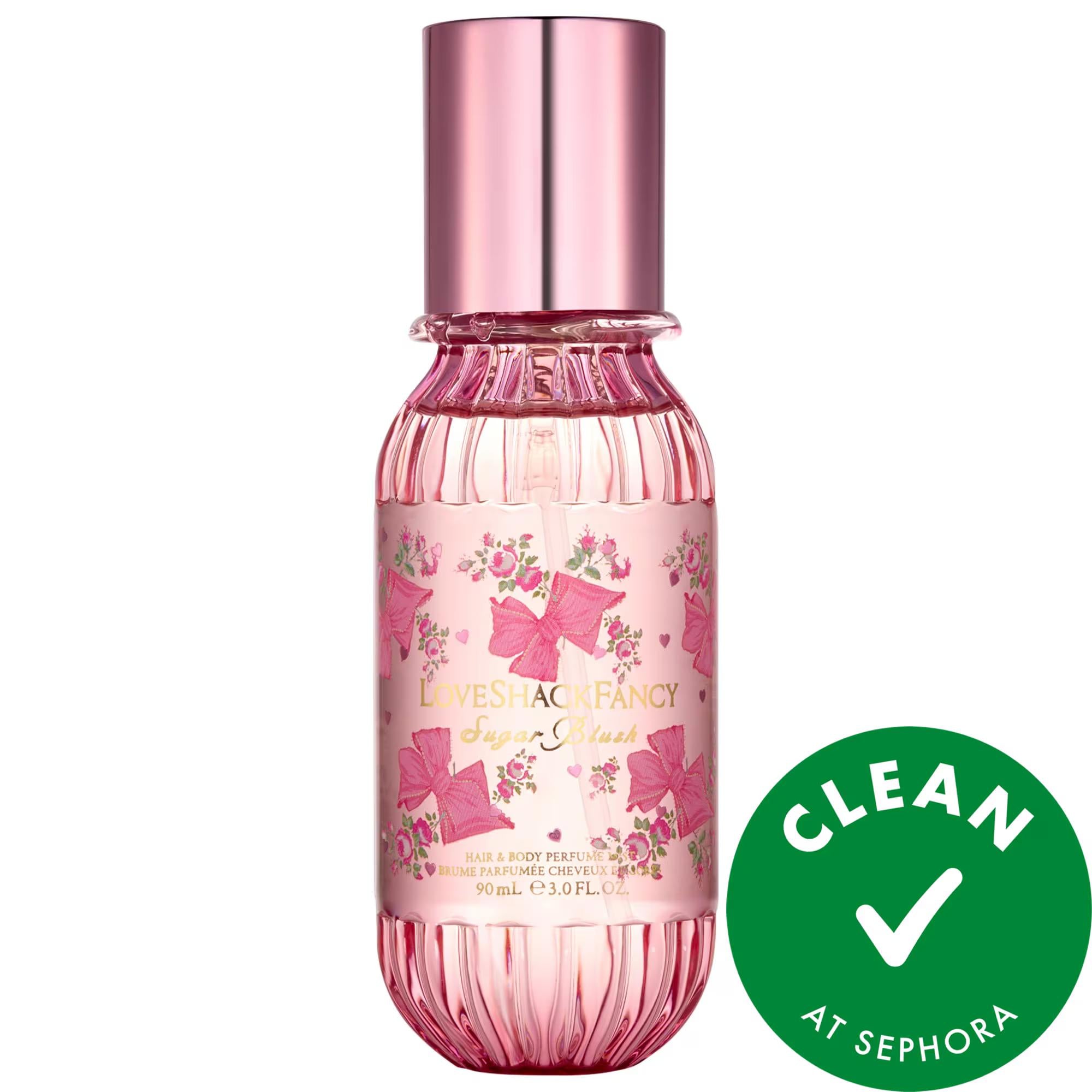LoveShackFancy Sugar Blush Hair & Body Perfume Mist - Fruity Florals Fragrance with Vanilla & Passion Fruit for Women LoveShackFancy Sugar Blush Perfume Mist - Fruity Florals for Women Perfume Mist, Fruity Florals fragrance, Vanilla and Passion Fruit scent, Body Mist for women, Clean fragrance products, Floral fragrance, Women's perfume, Hair mist, Body fragrance, Sugar Blush, LoveShackFancy, Fruity scent, Floral scent, Gourmand fragrance, Women's beauty, Fragrance for everyday, Elegant perfume, Sophisticat