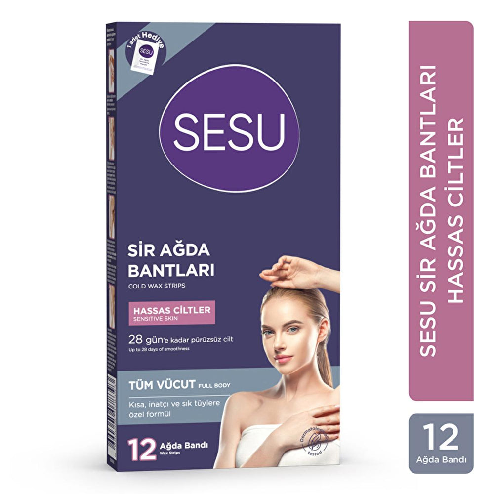 Sesu Sensitive Skin Wax Strips - Gentle Hair Removal for Short Hair, Easy to Use, Sugar-Free Formula - view 5