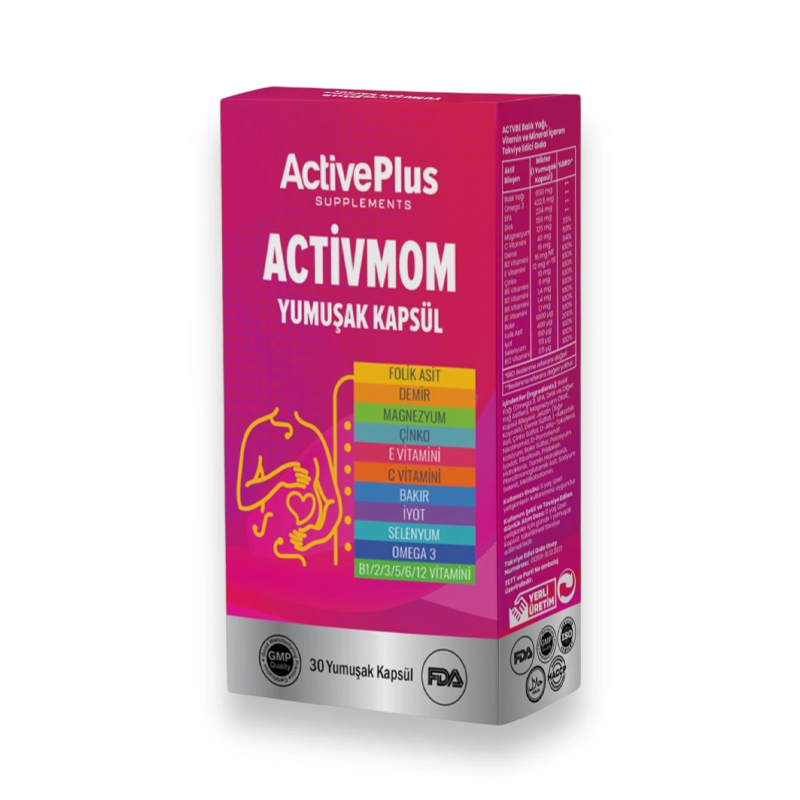 Active Plus Activemom Prenatal Vitamin & Mineral Support 30 Capsules
