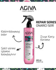 Agiva Ylang Ylang Keratin Hair Repair & Heat Protectant Spray | Detangling, Styling & Damaged Hair Treatment - 13.53 fl oz Agiva Ylang Ylang Keratin Hair Repair Spray | Heat Protection hair repair spray, keratin hair treatment, heat protectant spray, detangling hair spray, ylang ylang hair product, hair styling spray, damaged hair treatment, fön suyu, hair care, leave-in hair conditioner, hair treatment, hair spray, hair detangler, heat protection, styling spray, ylang ylang, herbal keratin, two-phase formu