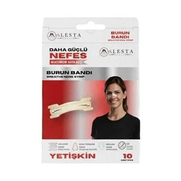 Alesta Nasal Strips for Adults to Support Easy Breathing 10-Pack
