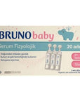 Bruno Baby Saline Solution for Nasal & Eye Hygiene - Preservative-Free, 20 Single-Use 5ml Vials Bruno Baby Saline Solution - Gentle & Preservative-Free baby saline solution, nasal hygiene for infants, eye care for newborns, preservative-free saline drops, single-use saline vials, baby care, hygiene products, gentle cleansing, safe for newborns, portable hygiene solution, daily hygiene, baby health