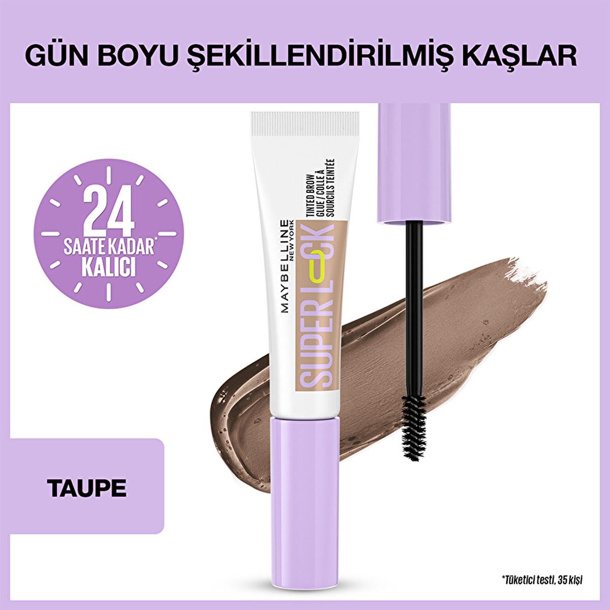 Maybelline Super Lock Brow Glue - Taupe Eyebrow Mascara: 24H Laminated Brow Look, Non-Sticky Formula, Sweat-Resistant Definition Maybelline Brow Glue: 24H Laminated Brows, Taupe Eyebrow Mascara eyebrow mascara, brow glue, kaş sabitleyici, laminated brows, 24 hour hold eyebrow gel, taupe eyebrow tint, non-sticky brow gel, sweat resistant eyebrow mascara, Maybelline brow glue, brow styling mascara, eyebrow gel, brow shaping, brow tinting, long lasting brow gel, laminated brow look, makeup, cosmetics, beauty,