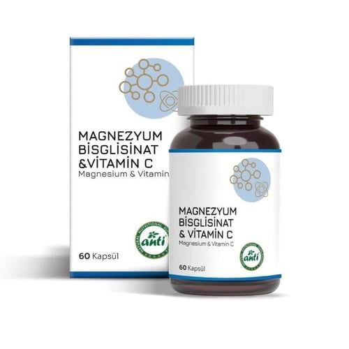Anti Magnesium Bisglycinate Vitamin C 60 Capsules