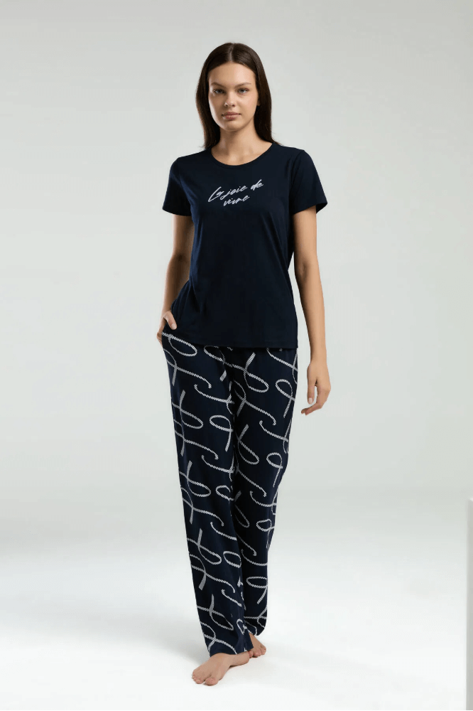 Arnetta Women's Navy Pajama Set Comfort Loungewear