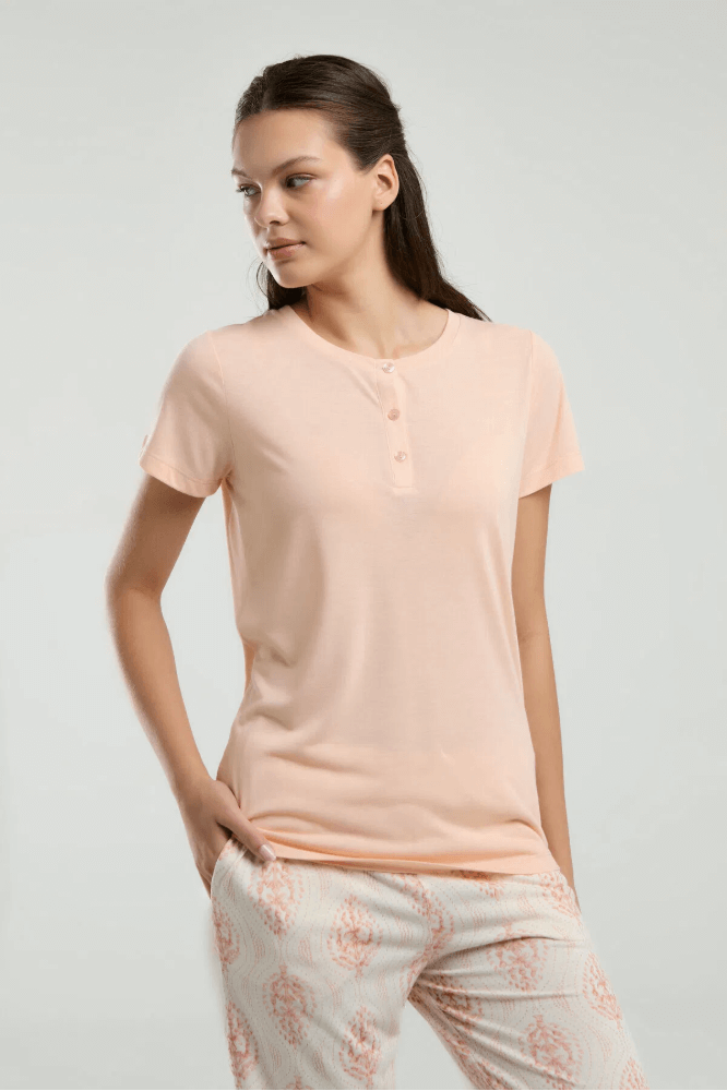 Arnetta AR3258 Women's Soft Loungewear Pajama Set in Salmon