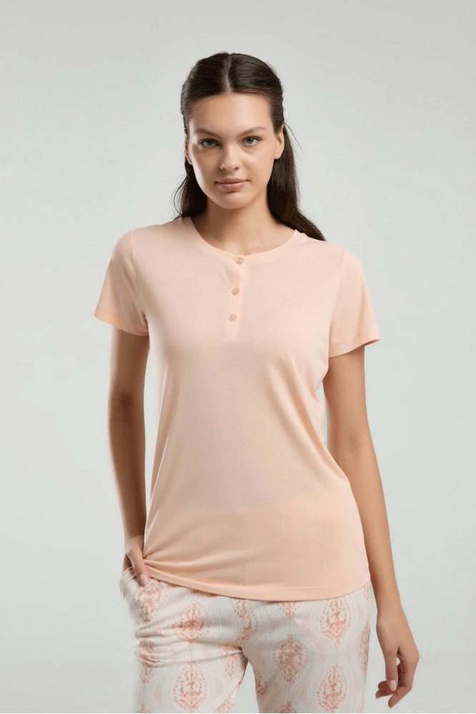 Arnetta AR3258 Women's Soft Loungewear Pajama Set in Salmon
