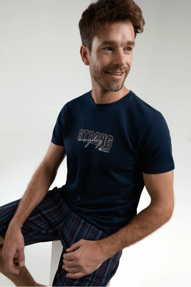 Arnetta AR3356 Men's Pajama Set in Classic Navy Blue