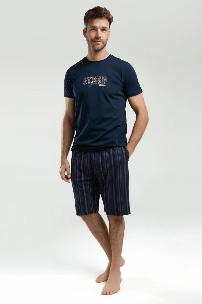 Arnetta AR3356 Men's Pajama Set in Classic Navy Blue