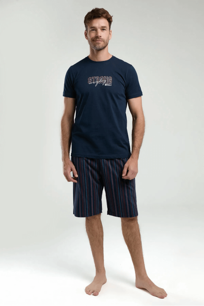 Arnetta AR3356 Men's Pajama Set in Classic Navy Blue