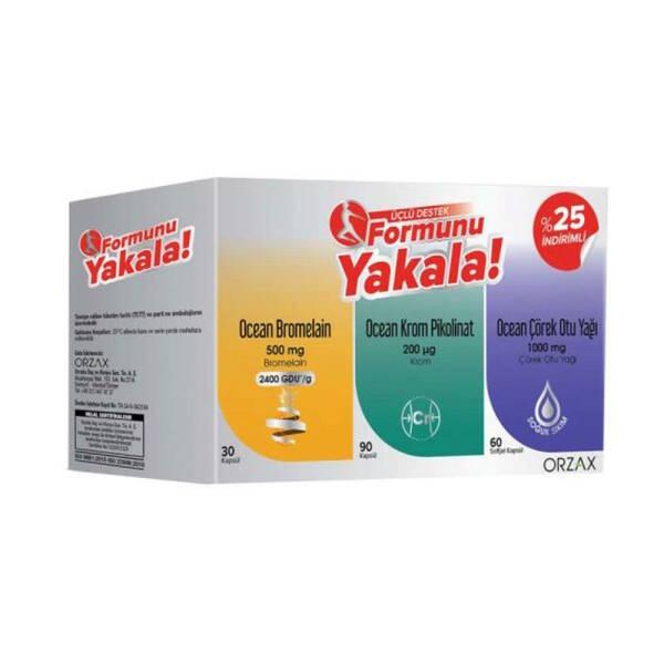 Orzax Ocean DšrtlŸ Destek Seti: Bromelain, Chromium, Black Seed Oil & Probiotics - Digestive - image 3