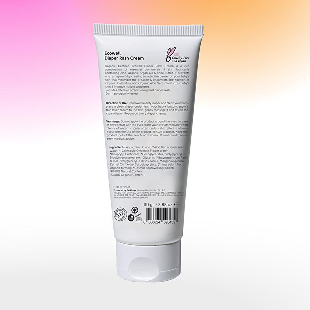 Ecowell Organic Diaper Cream - 110g, Vegan & Hypoallergenic for Newborns Ecowell Organic Diaper Cream - Gentle & Effective Organic Diaper Cream, Vegan Baby Skincare, Natural Diaper Rash Treatment, Zinc Cream for Newborns, Hypoallergenic Baby Products, Eco-Friendly Baby Care, Cruelty-Free Cosmetics, Diaper Rash Prevention, Baby Skincare, Newborn Essentials, Gentle Skincare, Chemical-Free Baby Products