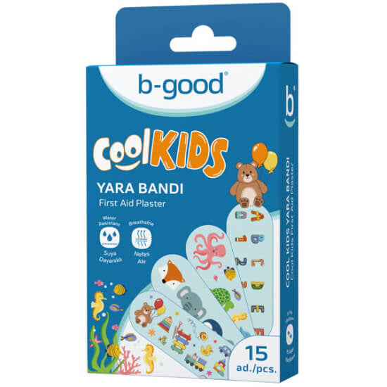 B Good Cool Kids Patterned Bandages for Minor Cuts 15 ct