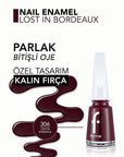 Flormar Nail Enamel Intense Pigmented Polish 306 Lost In Bordeaux | 0.27 Fl Oz - view 5