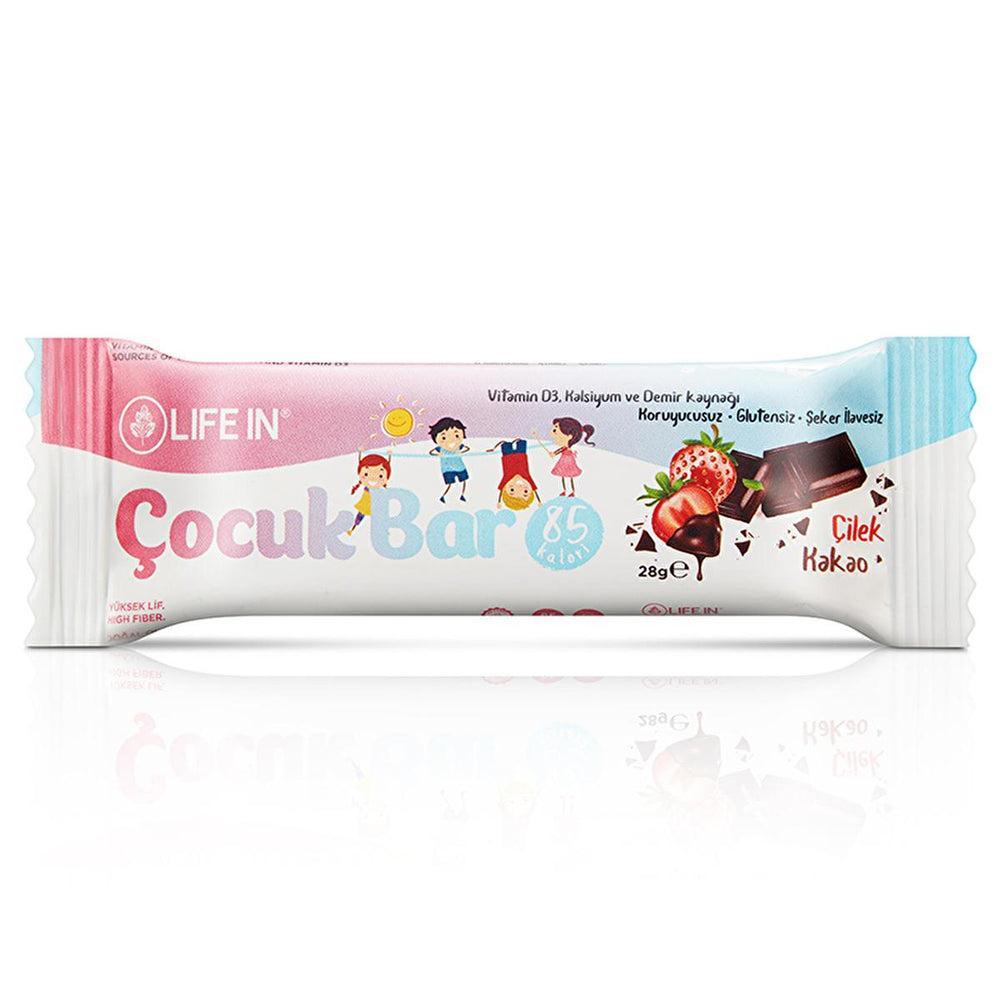 Life In Children's Energy Bar - Strawberry & Chocolate Flavor, Healthy Snack for Kids, No Added - Vitamin & Supplement
