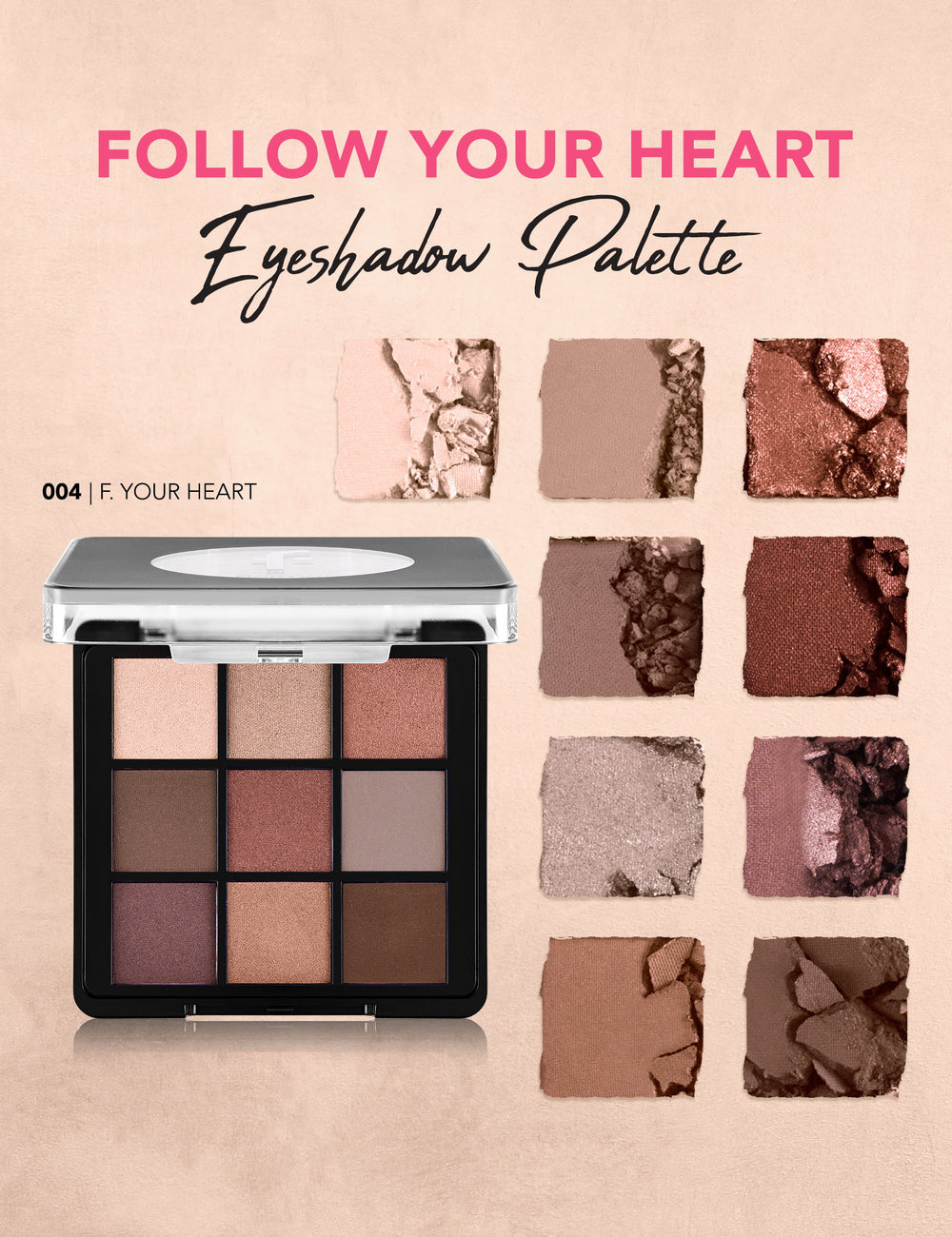 Flormar 9-Color Eyeshadow Palette with Matte & Shimmer Finishes