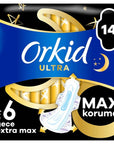 Orkid Ultra Gece Extra Max Hygienic Pads for Women - Nighttime Protection, Leak Proof, Dermatologically Tested Orkid Ultra Gece Extra Max Pads for Nighttime Nighttime hygienic pads, Leakage protection pads, Dermatologically tested pads, Ultra thin hygienic pads, Women's nighttime hygiene products, Feminine hygiene products, Leak proof pads, Comfortable hygienic pads, Orkid Ultra Gece Extra Max, Hygienic pads for women, Nighttime protection, Women's health products
