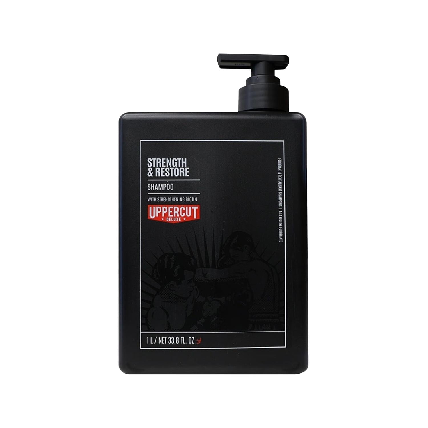Uppercut Deluxe Strength and Restore Shampoo - 1000ml - Strengthening and Restorative Hair Care Uppercut Deluxe Strength & Restore Shampoo - 1000ml Uppercut Deluxe Shampoo, Strength and Restore Shampoo, Hair Strengthening Products, Restorative Hair Care, 1000 ml Shampoo, Hair Care Routine, Strengthening Shampoo, Restorative Shampoo, Uppercut Hair Care, Deluxe Shampoo, Hair Repair, Hair Restoration, Healthy Hair Products