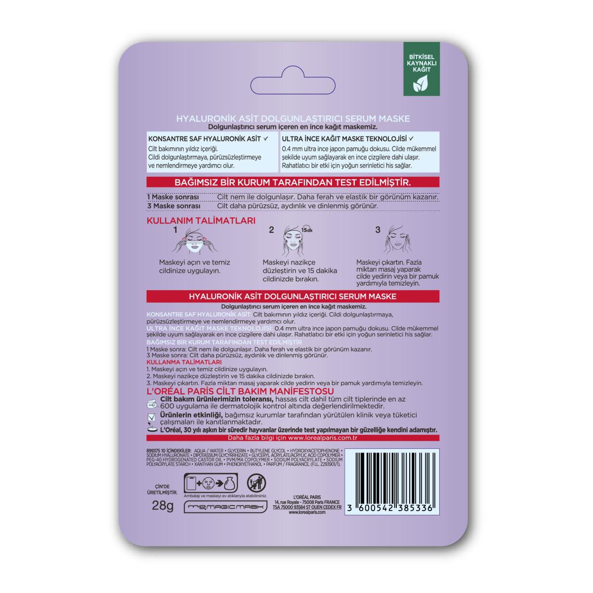 Loreal Paris Revitalift: Hyaluronic Acid Serum Mask - Intense Hydration & Fine Line Reduction - Plumping & Anti-Aging Face Treatment Loreal Hyaluronic Acid Mask: Hydrate & Reduce Fine Lines hyaluronic acid mask, serum mask, anti-aging mask, hydrating face mask, plumping face mask, fine line reduction, Loreal Revitalift, sheet mask for dry skin, skin hydration treatment, facial serum mask, hyaluronic acid, intense hydration, dry skin, dehydrated skin, at-home facial treatment, skin elasticity, skin radiance,
