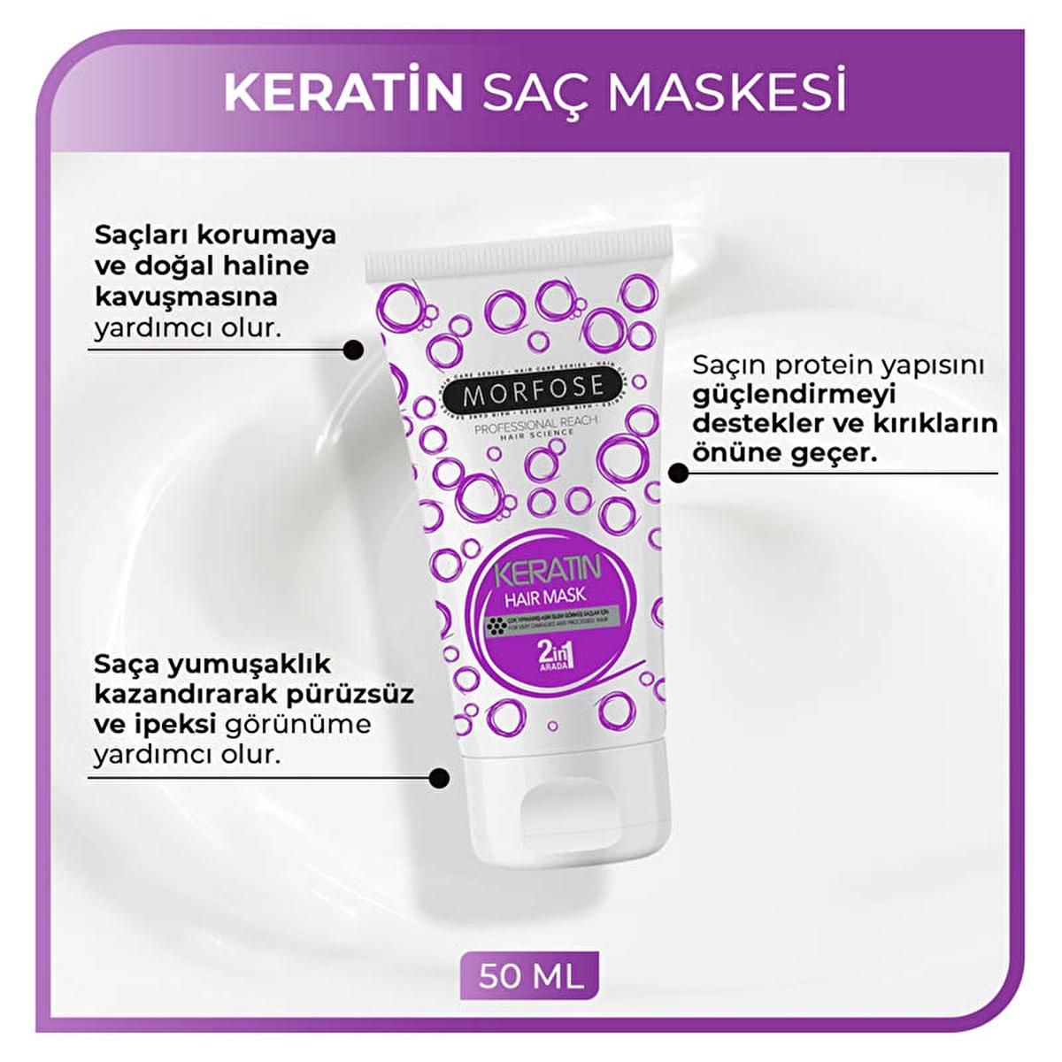 Morfose Keratin Hair Mask for Damaged Hair - Nourishing, Repairing, and Strengthening Treatment with Hydrolyzed Proteins - 1.69 fl oz Morfose Keratin Hair Mask - Repair Damaged Hair Keratin Hair Mask, Damaged Hair Repair, Morfose Hair Care, Nourishing Hair Mask, Protein-based Hair Treatment, Hair Repair, Hair Nourishment, Keratin Treatment, Hair Care, Hair Mask, Damaged Hair, Over-processed Hair, Hair Strengthening, Hair Softening