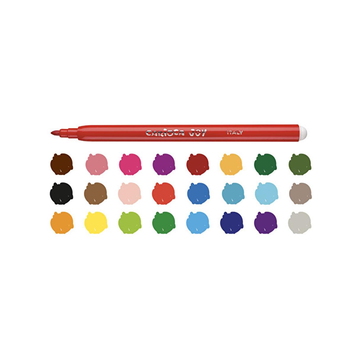 Carioca Joy Washable Felt-Tip Pens for Kids - 24 Pack, Italian-Made, Super Washable Ink, Fine Tip Carioca Joy Washable Markers - 24 Pack washable markers, felt-tip pens for children, coloring pens, art supplies for kids, Italian-made stationery, washable ink, fine tip markers, kids art supplies, classroom art materials, safe coloring pens
