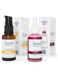 The Purest Solutions Skincare Set - Anti-Aging, Vitamin C Serum & Exfoliating Facial Peeling for Uneven Skin Tone The Purest Solutions Skincare Set - Anti-Aging & Brightening Skincare Set, Vitamin C Serum, Exfoliating Facial Peeling, Anti-aging skincare, Skin tone evening, Uneven skin tone, Dull skin, Revitalizing skincare, Hyaluronic Acid, Ferulic Acid, Tasmannia Lanceolata Fruit Extract, Brightening serum, Exfoliating peeling, Anti-aging benefits, Skincare routine, Glowing skin, Radiant complexion