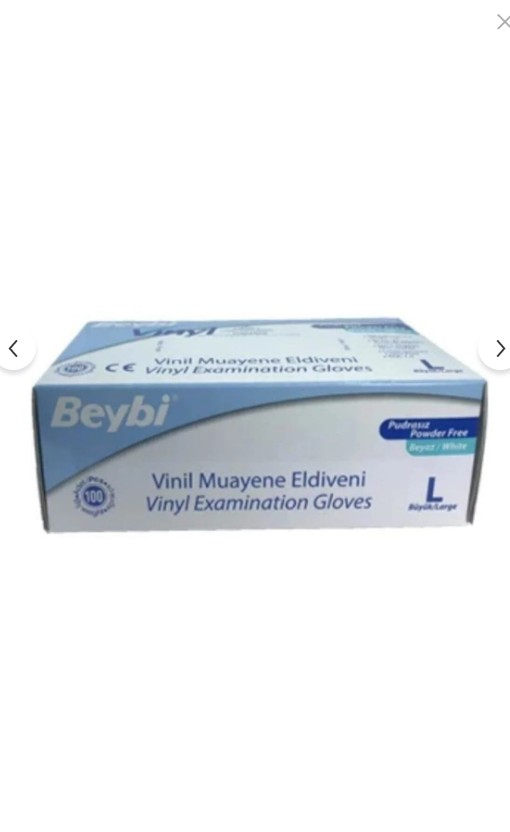 Beybi Powder-Free Vinyl Gloves Large 100-Pack